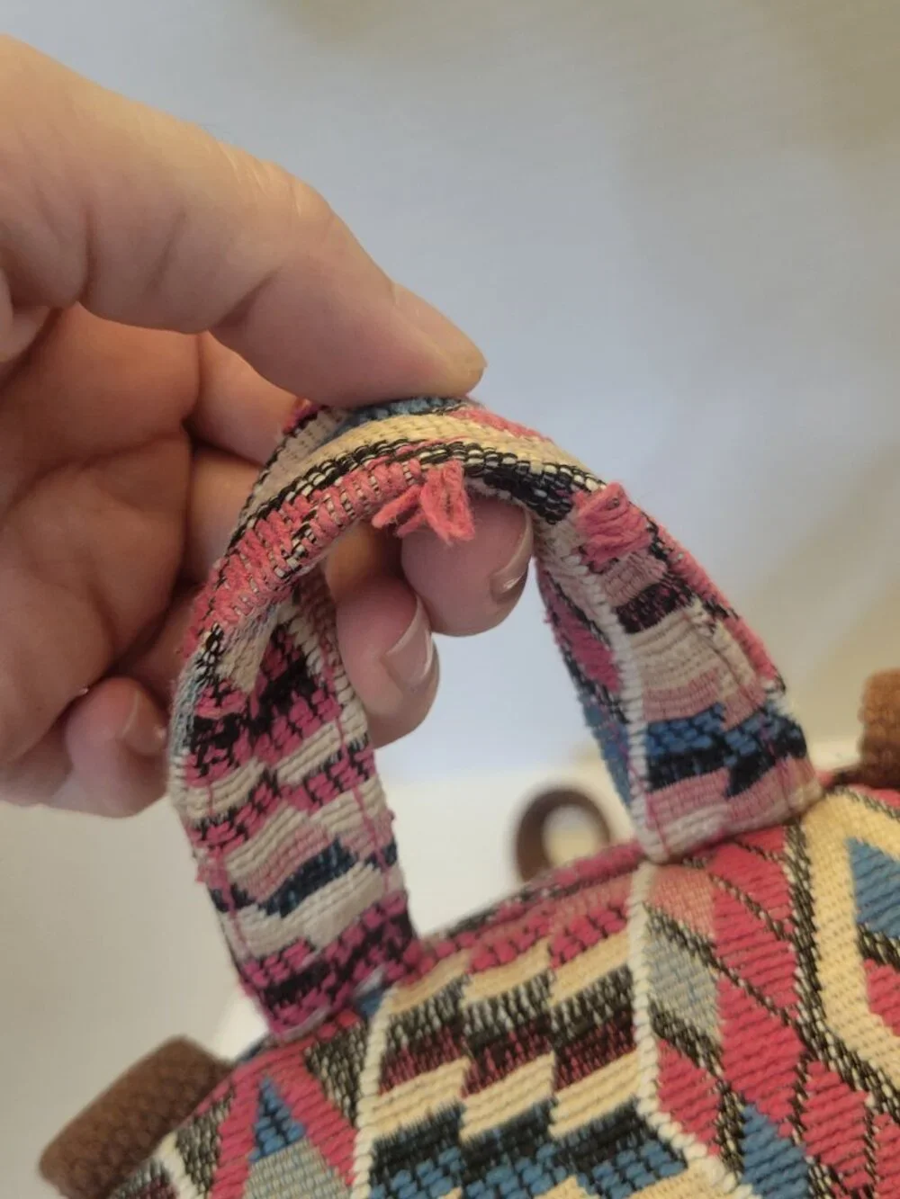 American Eagle Outfitters Aztec Tribal Tapestry Mini Backpack Suede